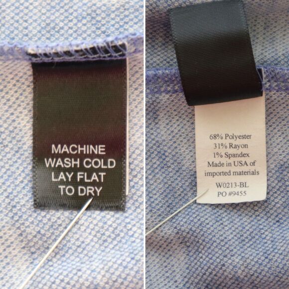 Betabrand Size M Cowl Neck Sweatshirt Tunic Blue White Polka Dot - Picture 10 of 10